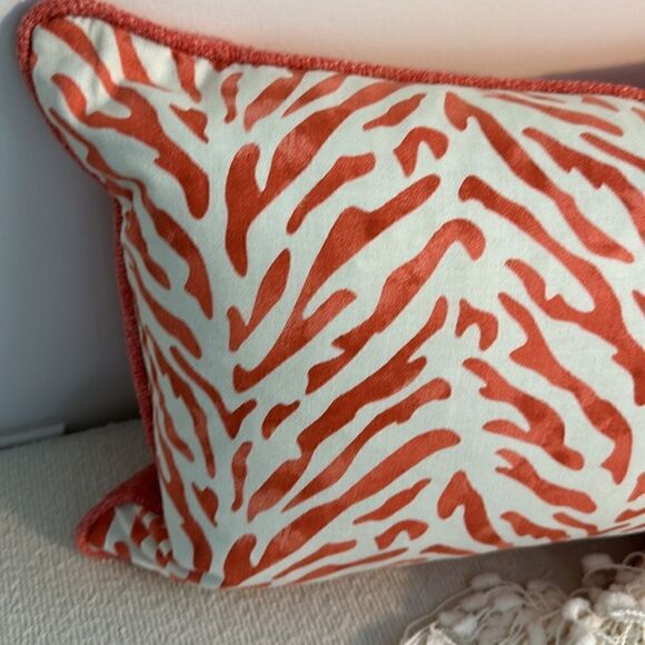 Frontgate Coral Print Accent Throw Pillow - Picture 2 of 8